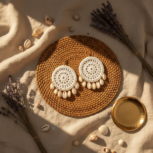Seabreeze Luxe: Crochet Cowrie Comfort Drops