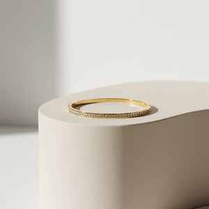 Baguette Gleam: 18K Gold Openable Kada