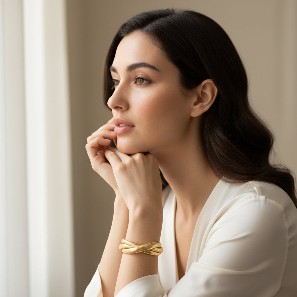 Triple Coil: 18K Gold Snake Wrap Bracelet