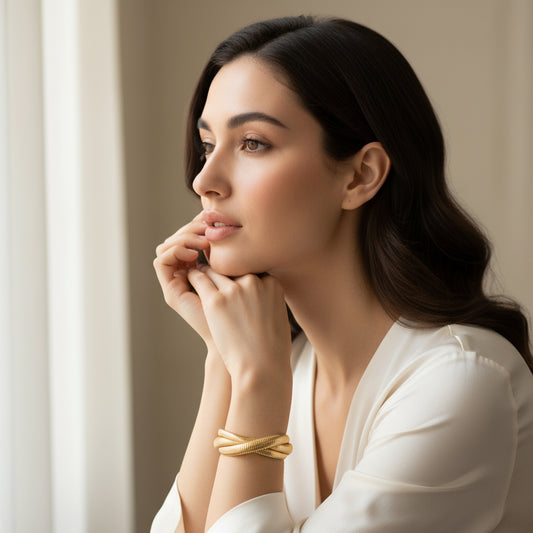 Triple Coil: 18K Gold Snake Wrap Bracelet