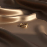 Ivory Wave Duo: 18K Enamel Open Ring