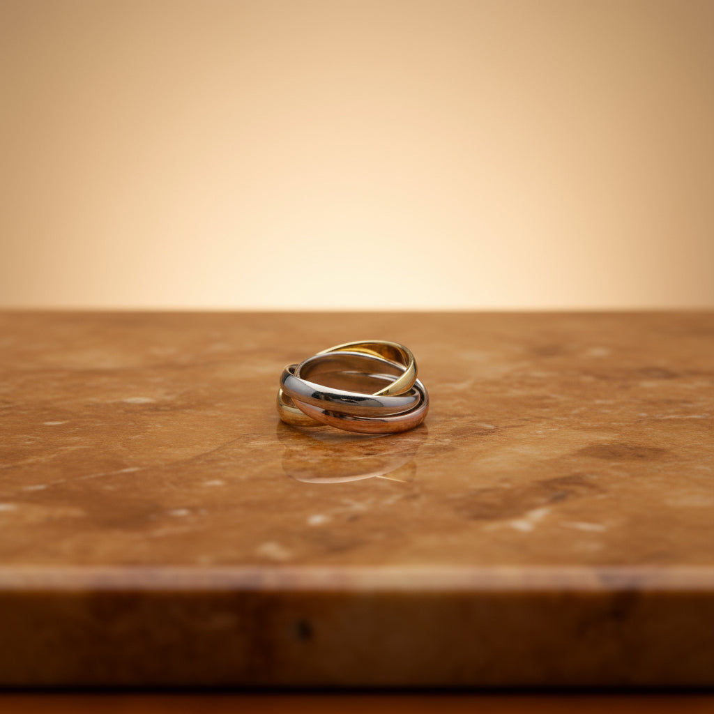 Trinity Glow: 3-Tone Band Ring