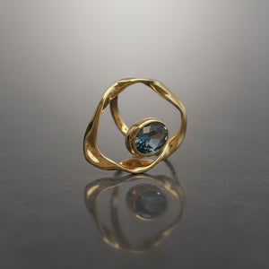 Midnight Orbit: Jet-Black Oval Ring