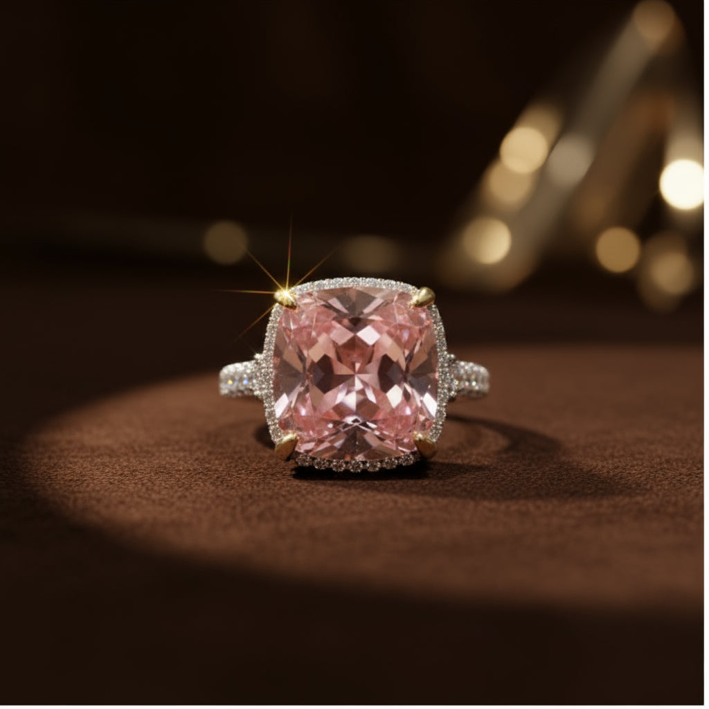 Blush Brilliance: Pink Solitaire Ring