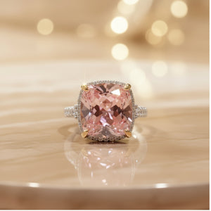 Blush Brilliance: Pink Solitaire Ring