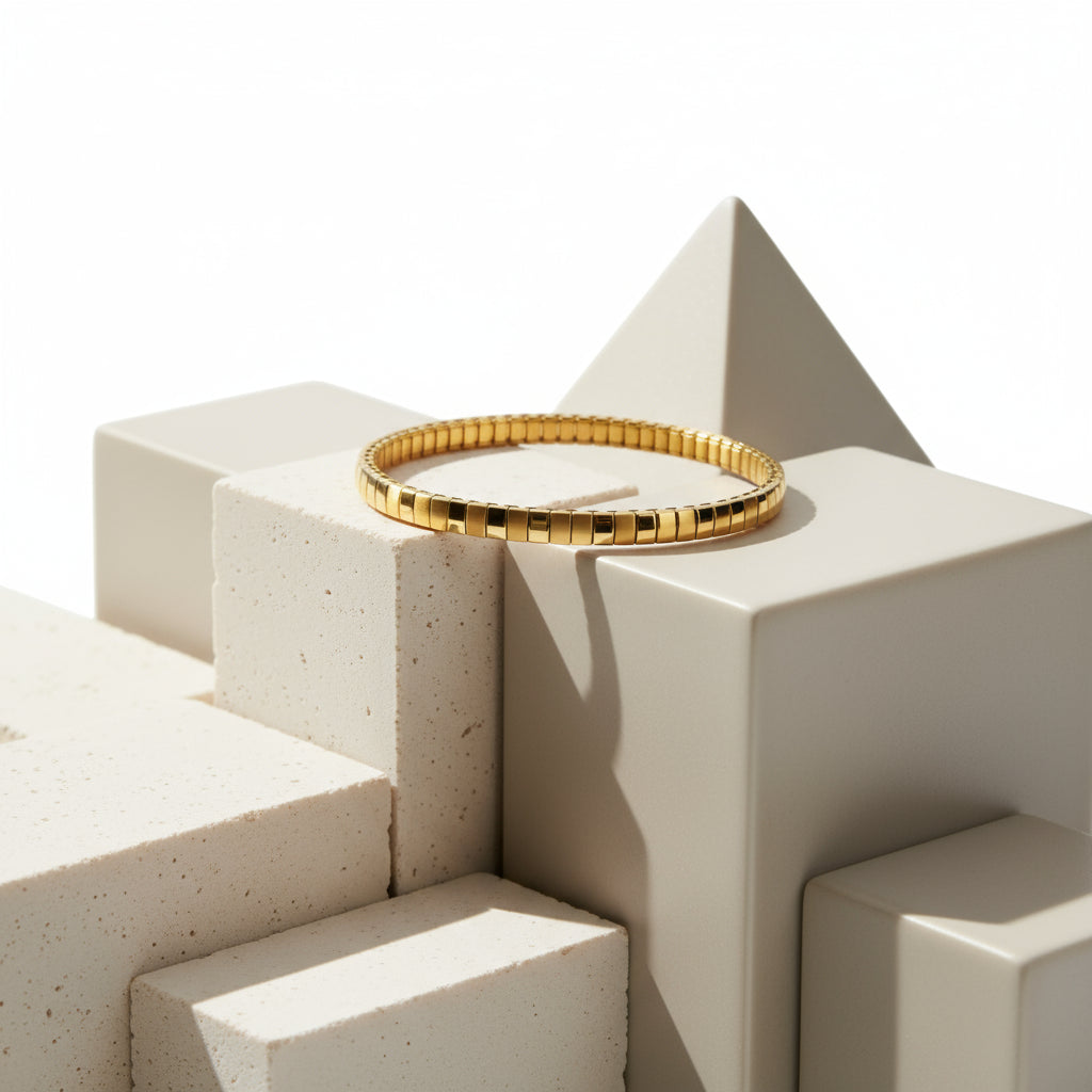 GleamLine: Slim 18K Stack Bracelet