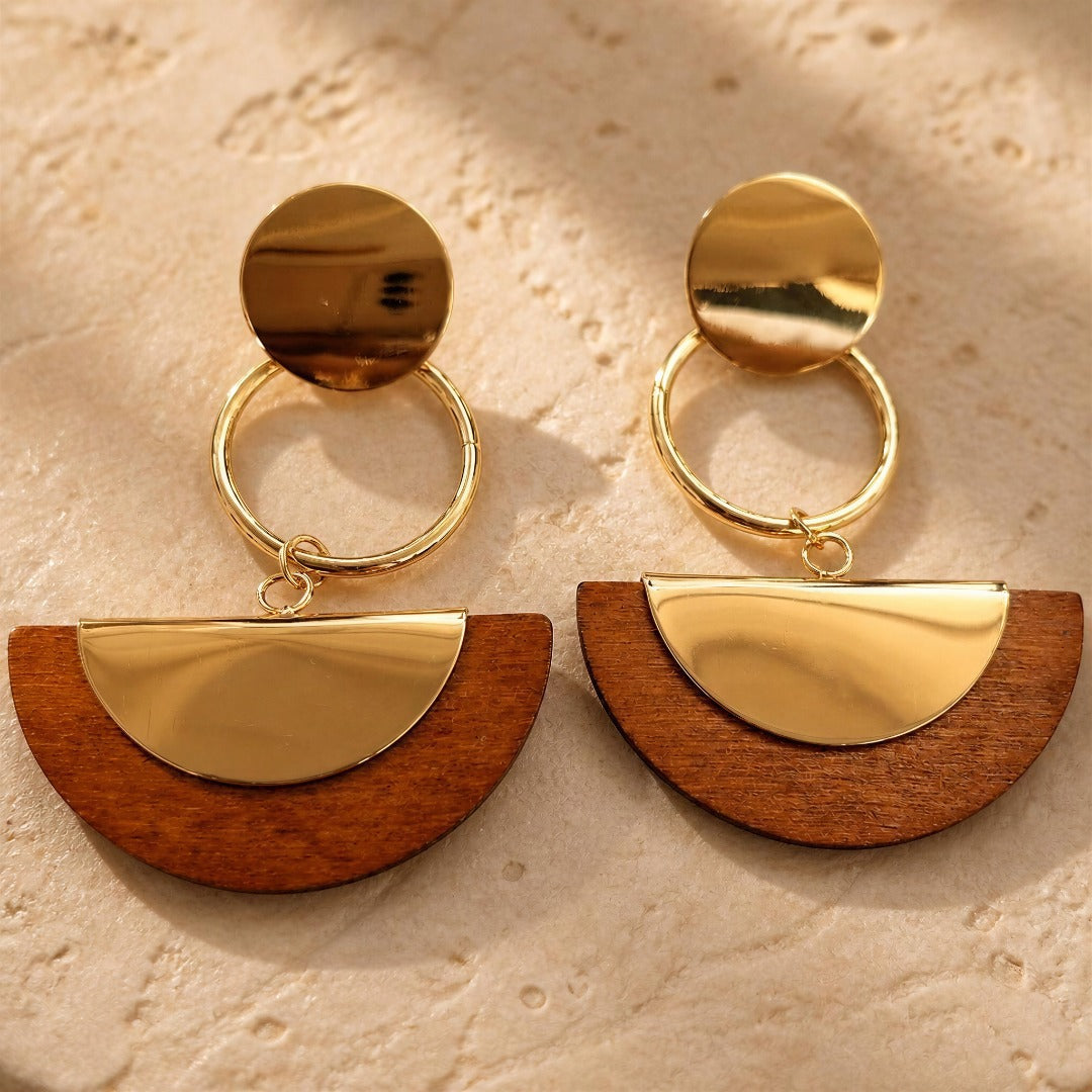 Aurelia & Wood Geometric Statement Earrings