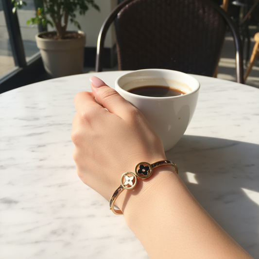 Duo Clover Enamel Bangle