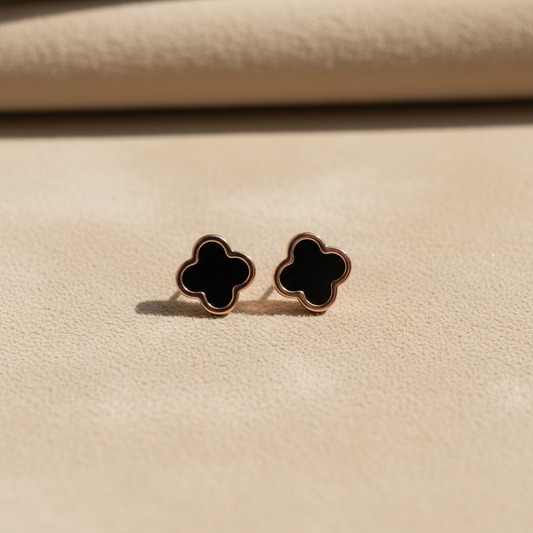 Noir Clover Mini Studs