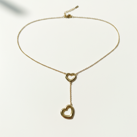 Linked Hearts Lariat Necklace