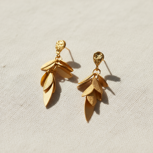 Gilded Leaf Cascade Earrings