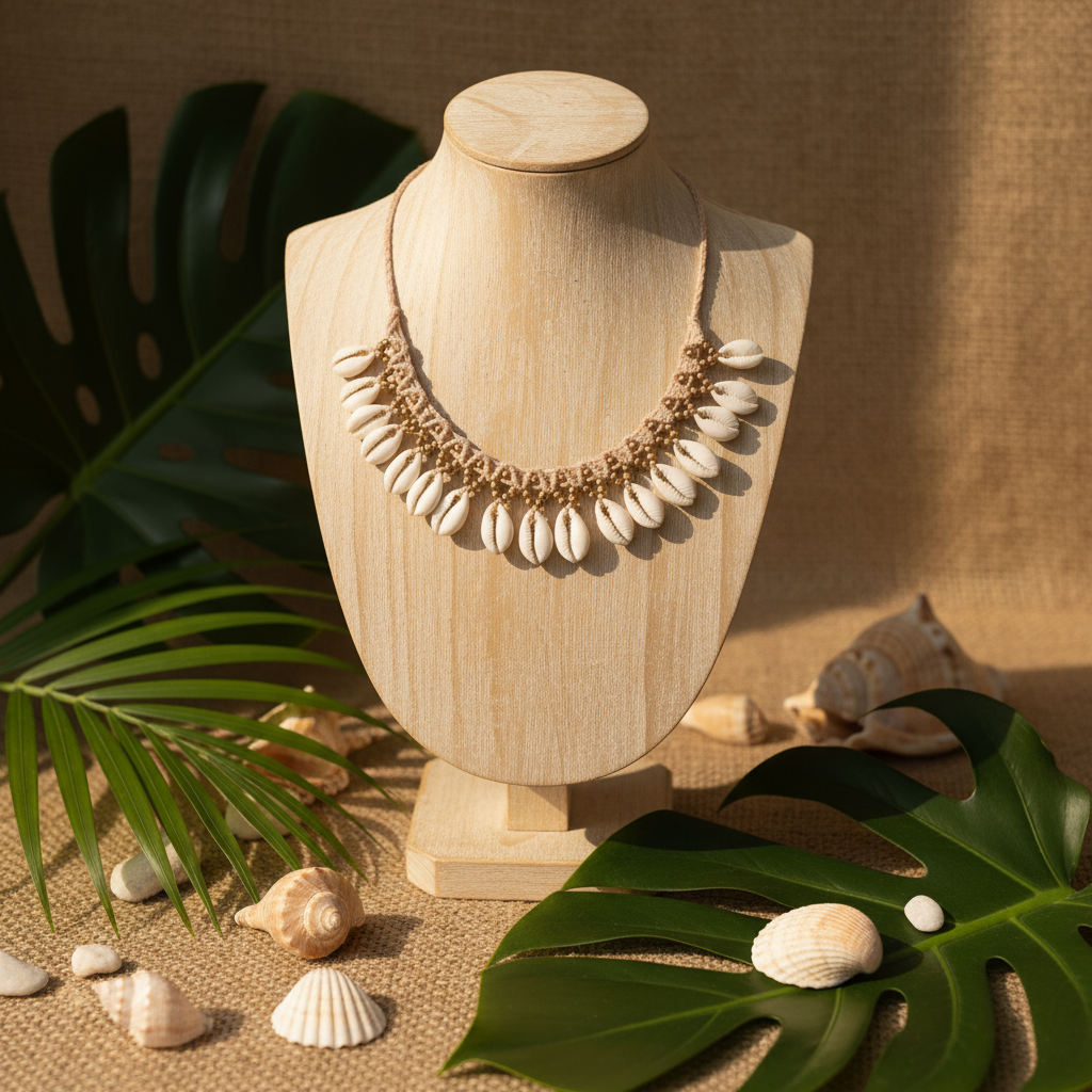 Tidal Halo: Luxe Cowrie Flexi-Fit Necklace