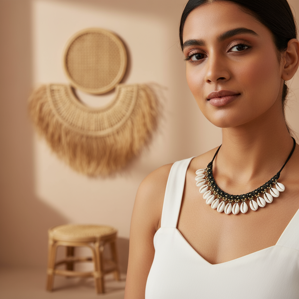 Tidal Halo: Luxe Cowrie Flexi-Fit Necklace