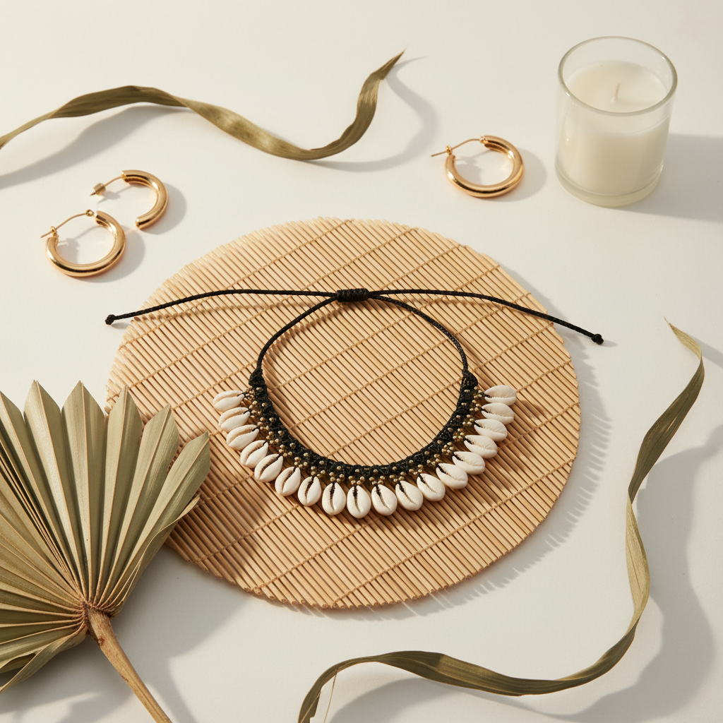 Tidal Halo: Luxe Cowrie Flexi-Fit Necklace