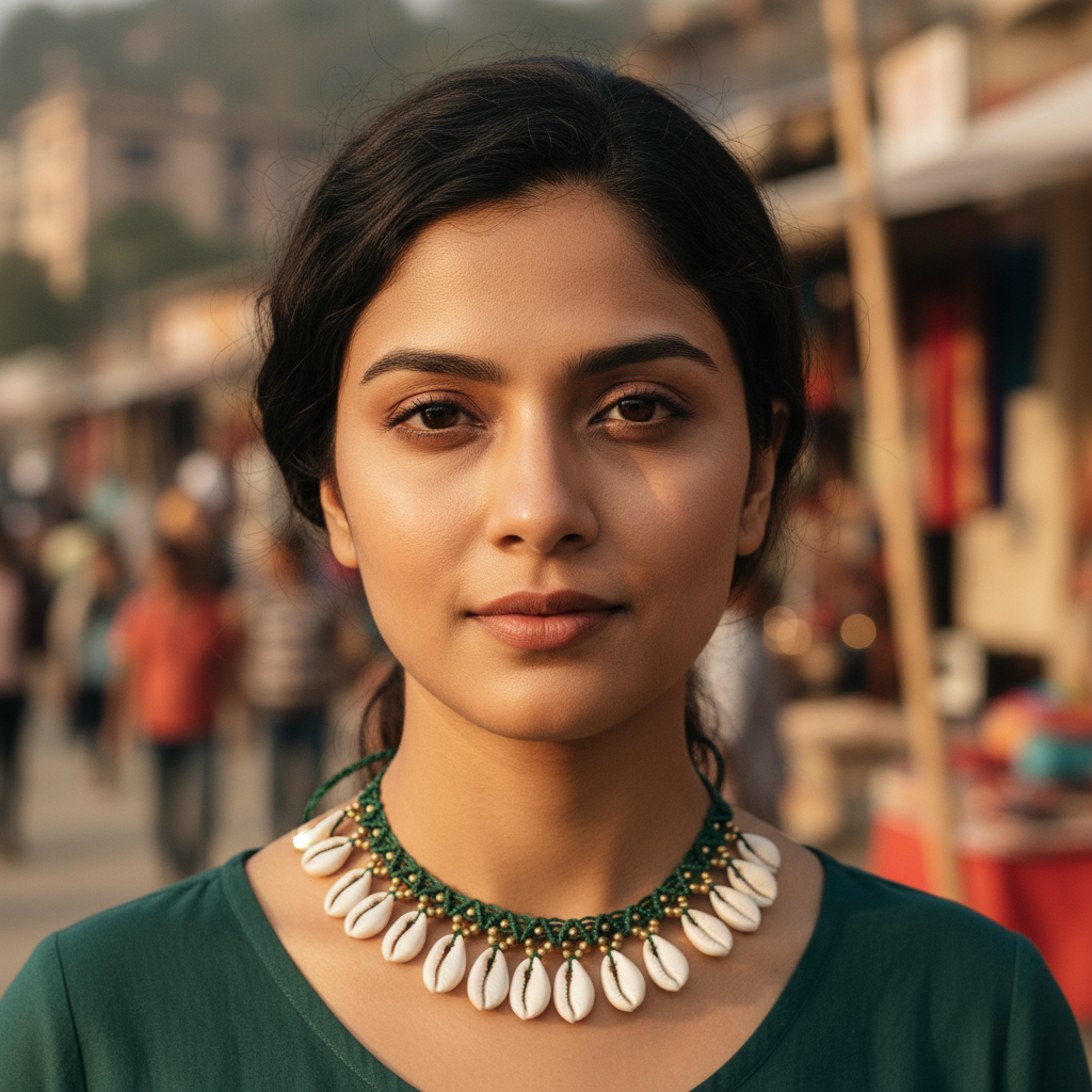 Tidal Halo: Luxe Cowrie Flexi-Fit Necklace