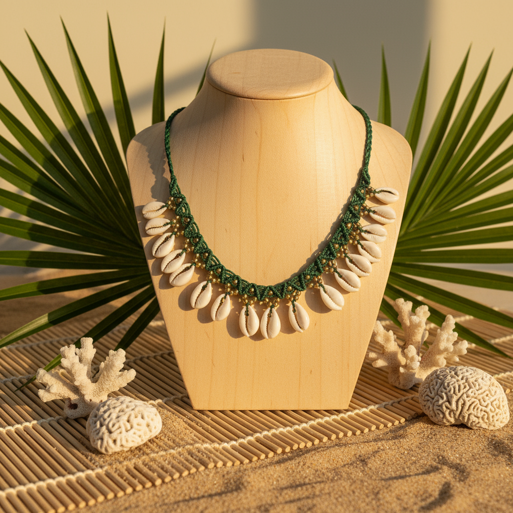 Tidal Halo: Luxe Cowrie Flexi-Fit Necklace