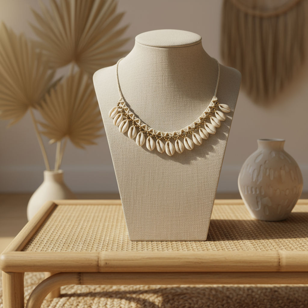 Tidal Halo: Luxe Cowrie Flexi-Fit Necklace