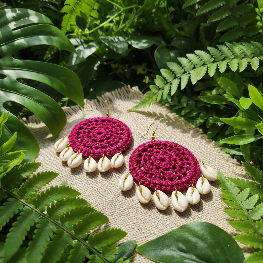 Seabreeze Luxe: Crochet Cowrie Comfort Drops