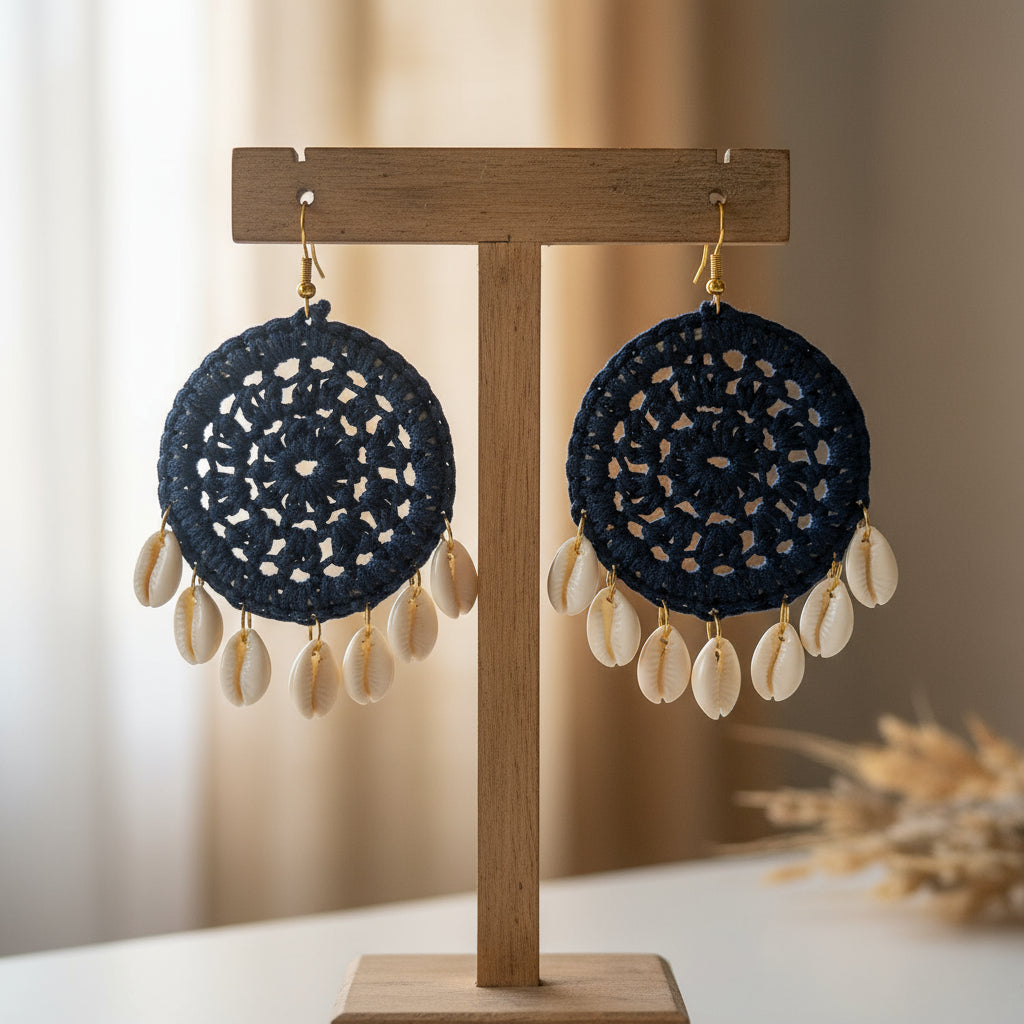 Seabreeze Luxe: Crochet Cowrie Comfort Drops