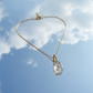 Starlit Prism: 18K Gold Rectangle Pendant Necklace