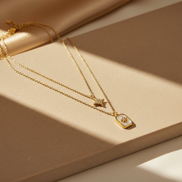 Celestial Duo: Star Layered Necklace