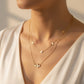 Flutter & Glow: 18K Mother-of-Pearl Butterfly Layered Necklace