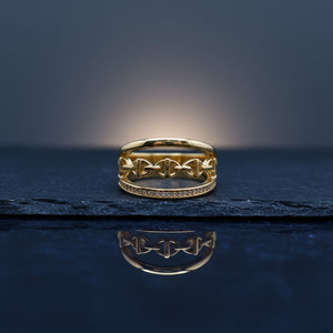 Linked Luxe: 18K CZ Adjustable Ring