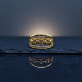 Linked Luxe: 18K CZ Adjustable Ring