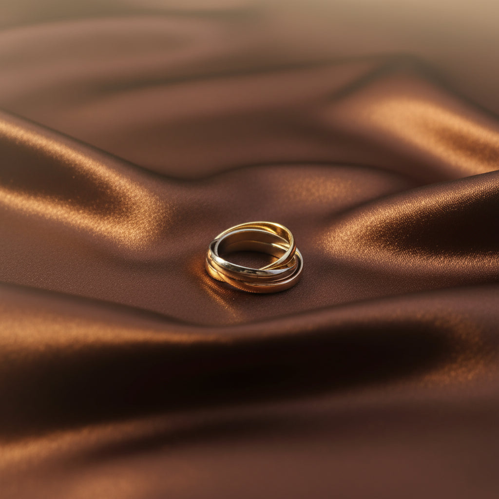 Trinity Glow: 3-Tone Band Ring