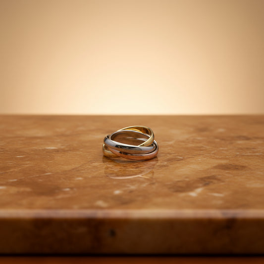 Trinity Glow: 3-Tone Band Ring