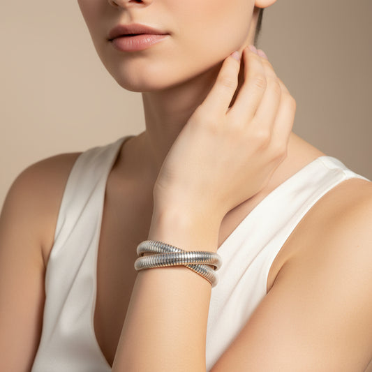 Silver Coil Couture Bracelet