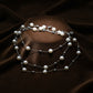 Silver Mist: Dual-Layer Pearl Long Necklace