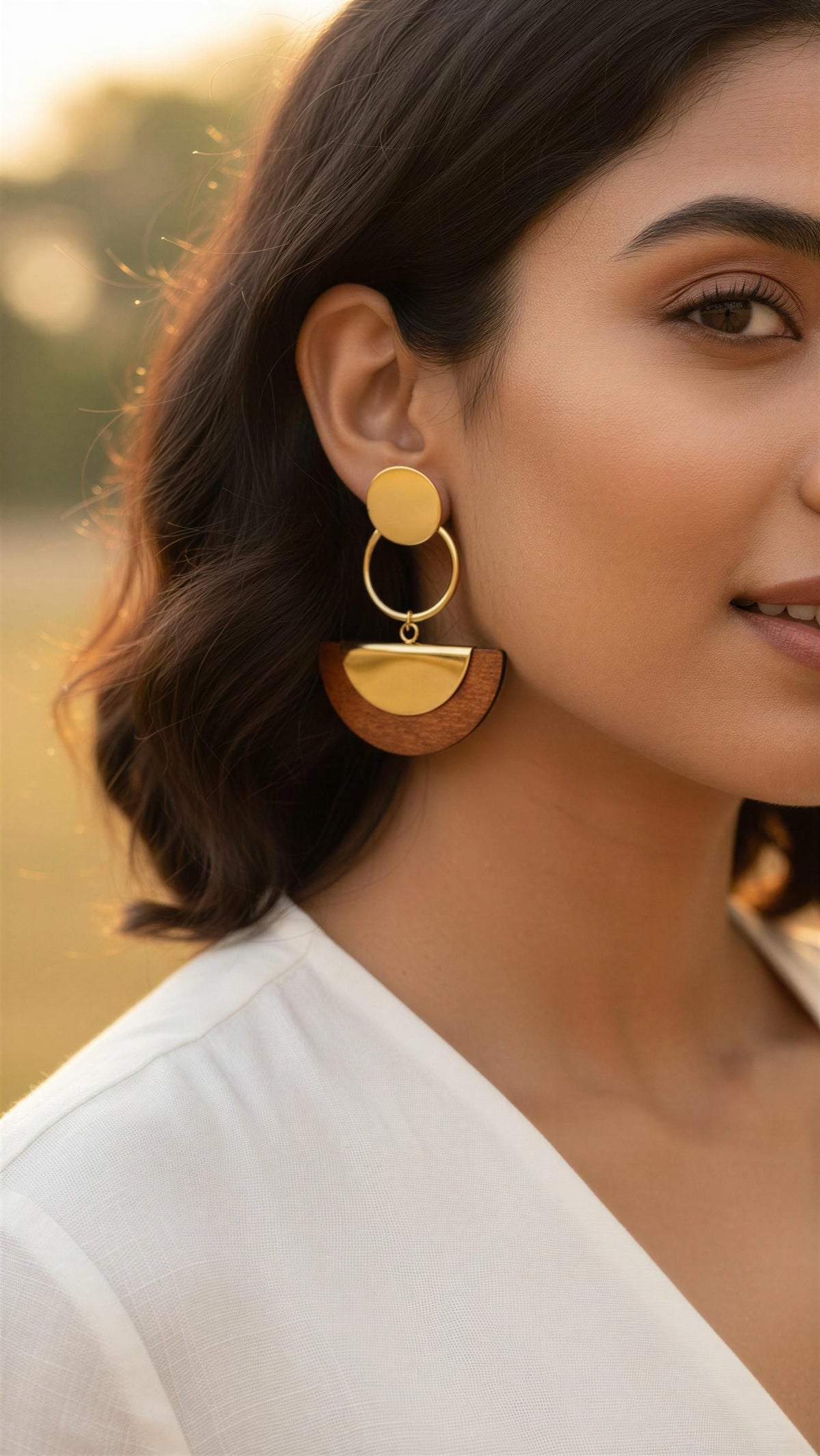 Aurelia  & Wood  Geometric Statement Earrings