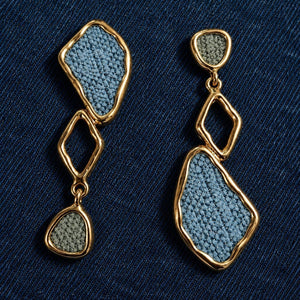 Denim Élan  Statement Earrings