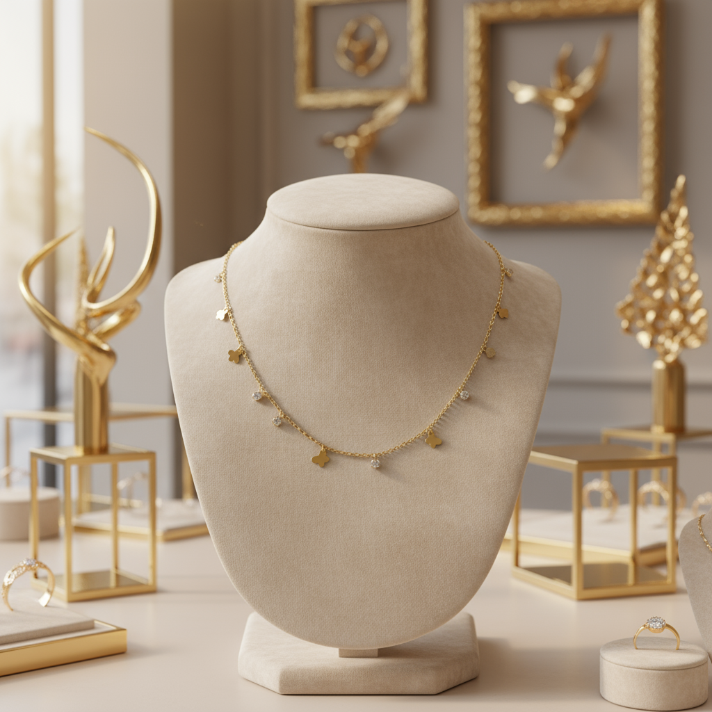 Clover Dainty Charm Necklace