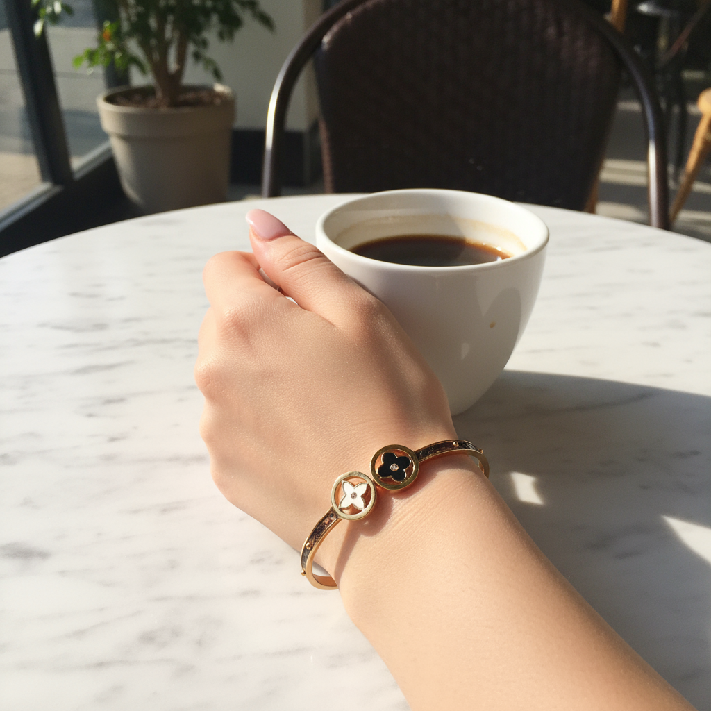 Duo Clover Enamel Bangle