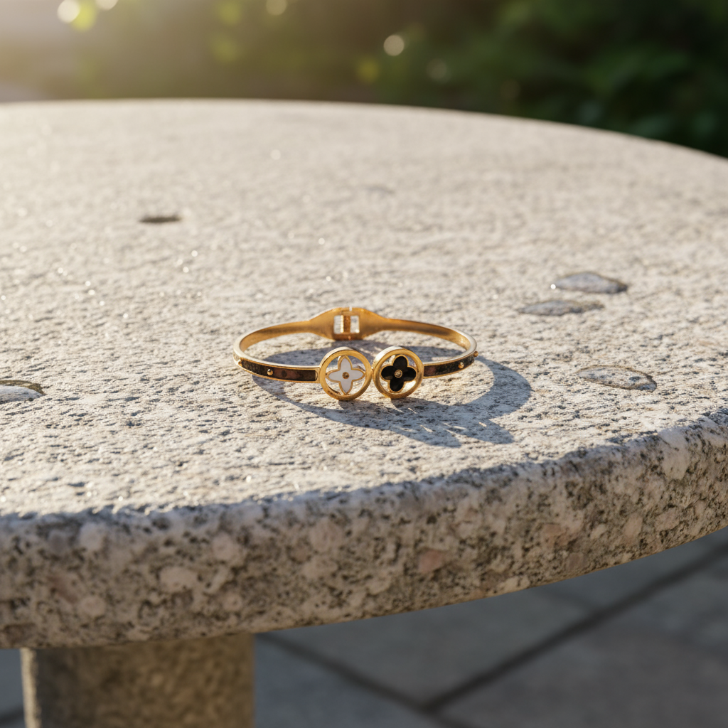 Duo Clover Enamel Bangle