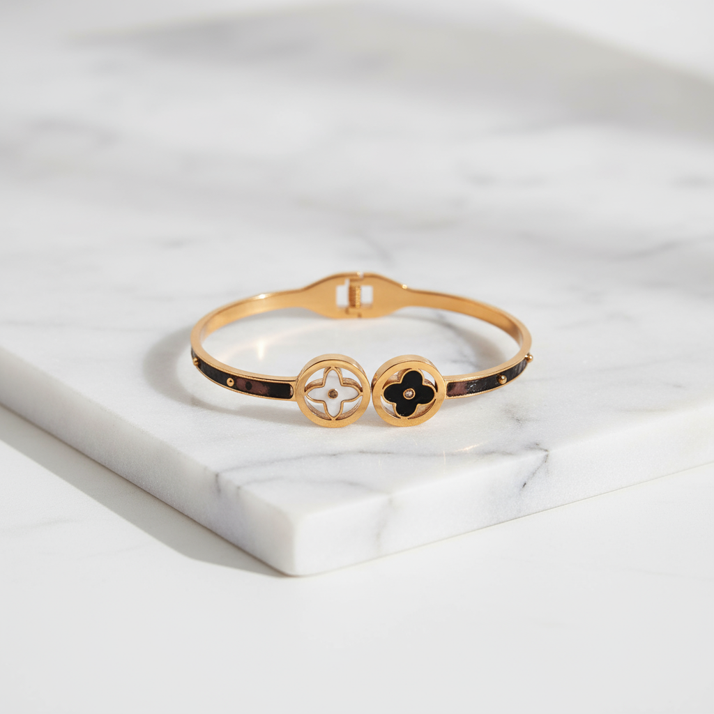 Duo Clover Enamel Bangle