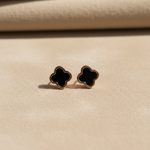 Noir Clover Mini Studs