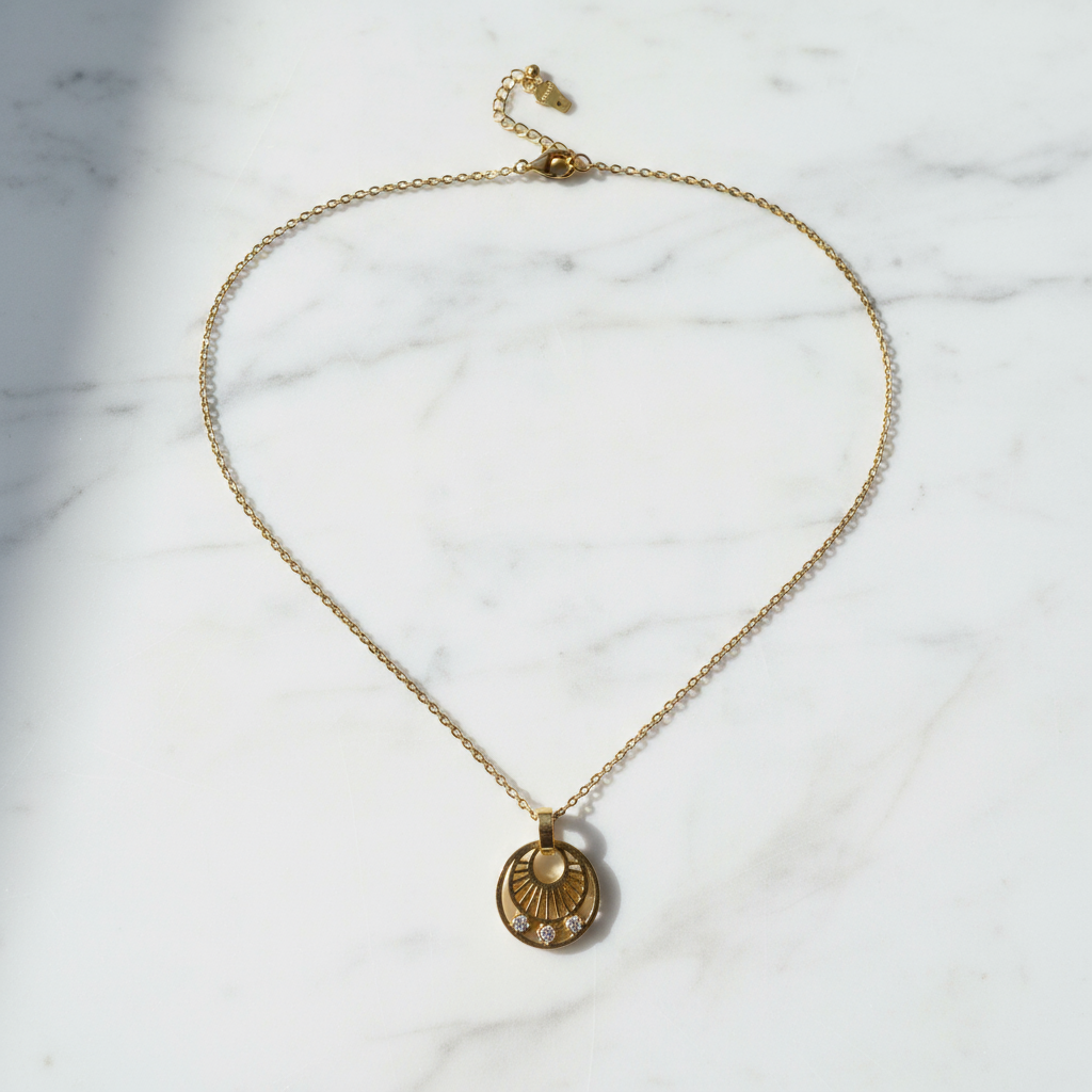 Sunburst Medallion Pendant Necklace