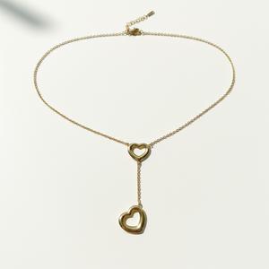 Linked Hearts Lariat Necklace