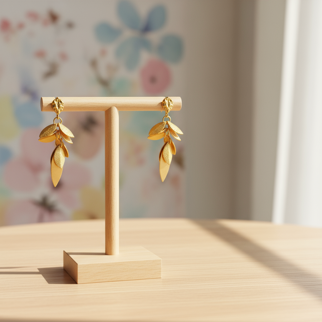 Gilded Leaf Cascade Earrings