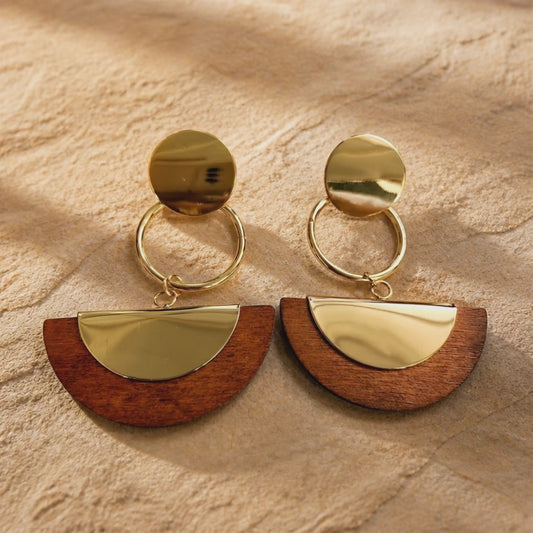 Aurelia  & Wood  Geometric Statement Earrings