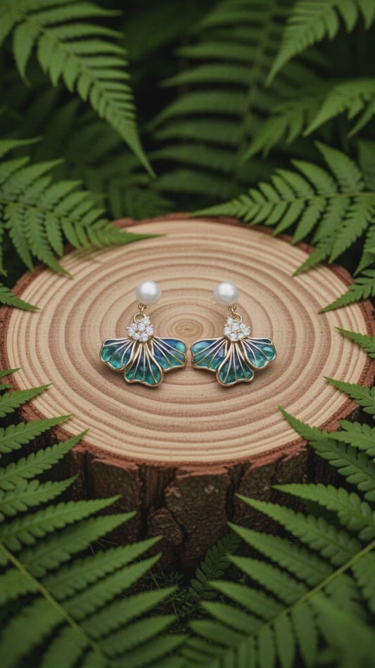 Pearl Élan Enamel Wing Earrings